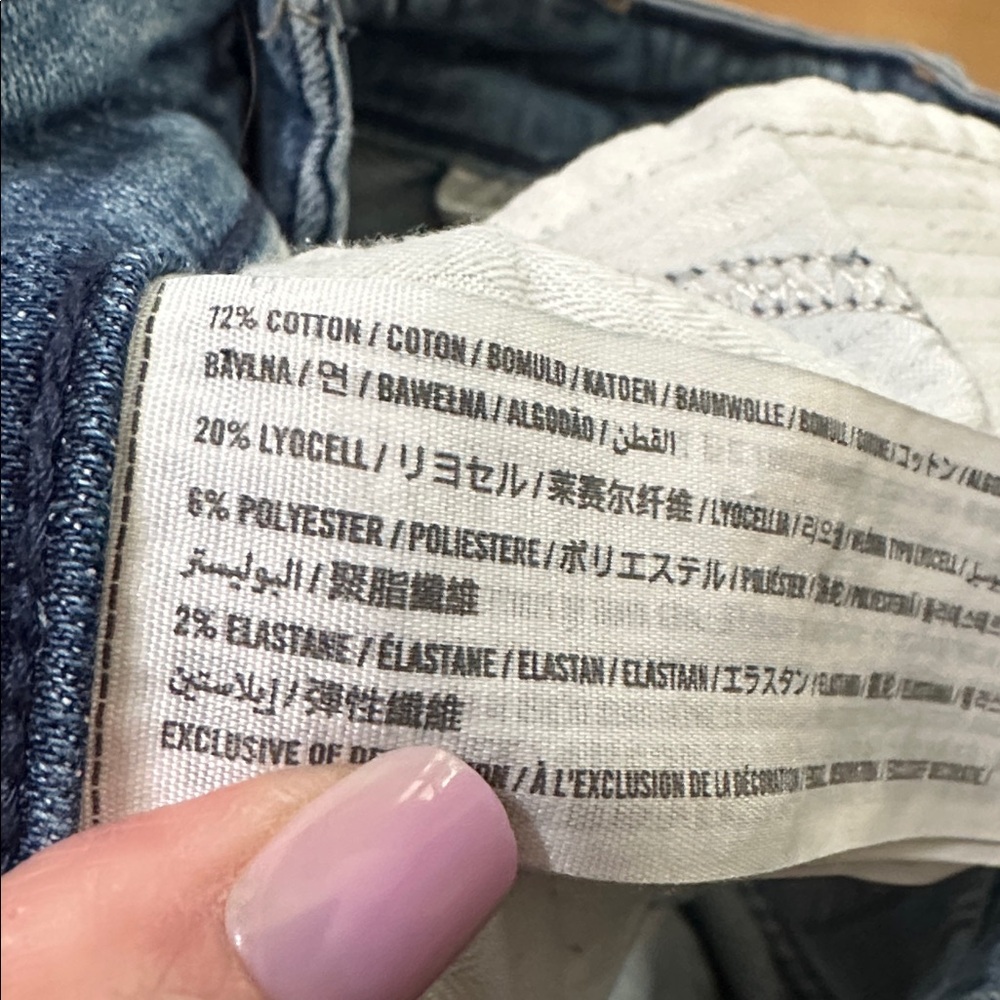 Abercrombie & Fitch Women's Blue Distressed Skinny Jeans with Patchwork size 27 - Picture 4 of 7
